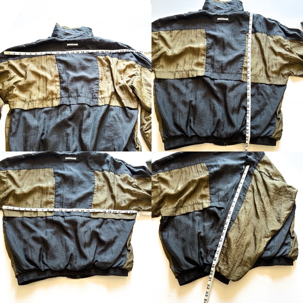 Vintage Givenchy Logo Bomber Windbreaker Jacket Olive & Navy L - Picture 12 of 16